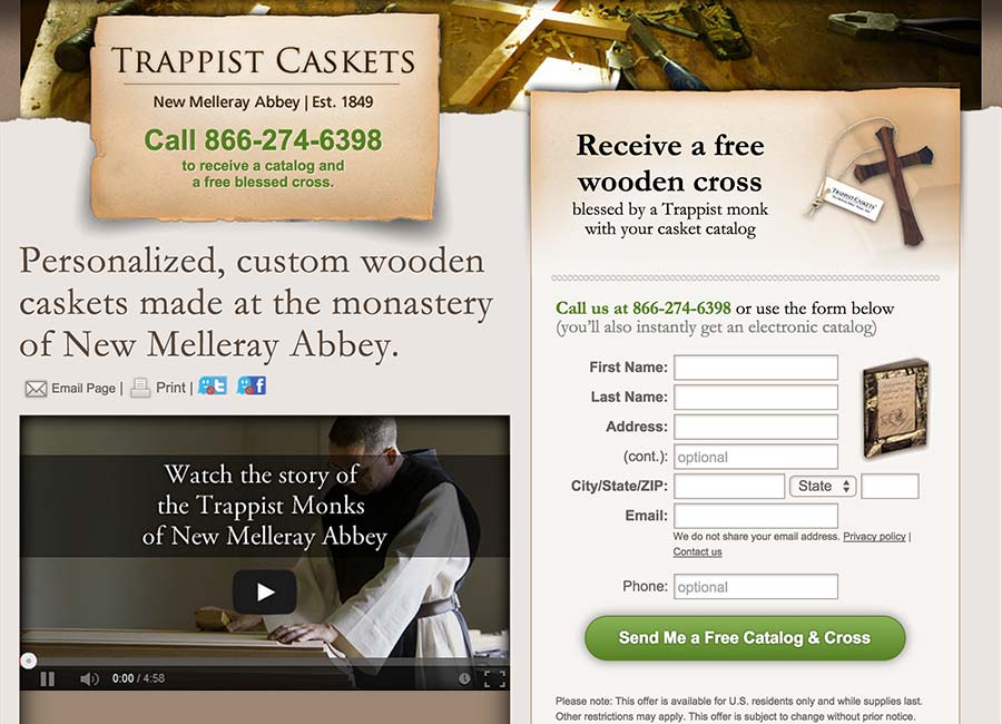 Trappist Caskets Handcrafted Campaign